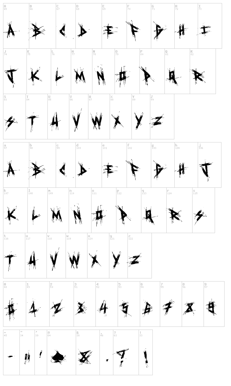 El&Font Destroy! font map